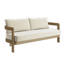 N3 Oak Three Seater Sofa Pearl Herringbone