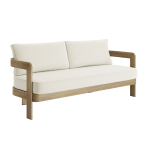 N3 Oak Three Seater Sofa Cirrus Textured Weave - Image 3