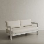 N3 Stone Three Seater Sofa Bone Canvas
